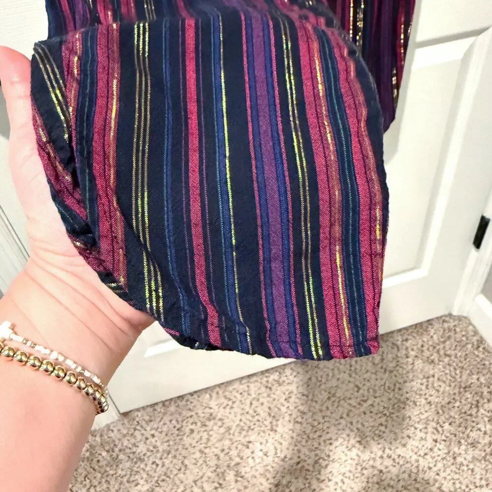 Marine Layer Striped Ankle Pants in Purple and Pink